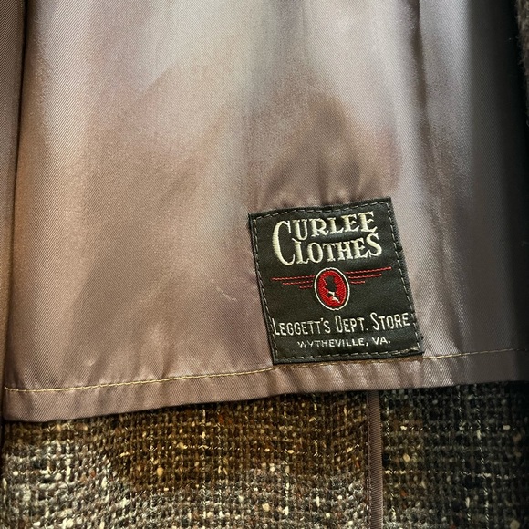 Vintage 1950s Tweed Overcoat by Curlee Clothes - Picture 11 of 16